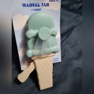 Mint Ice Cream Cone Manual Fan